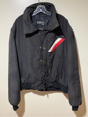 Slalom Ski Vintage 90’s Winter Black Jacket Made in USA Men's Size XL Preowned